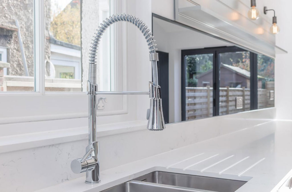 white luxury worktop with sink