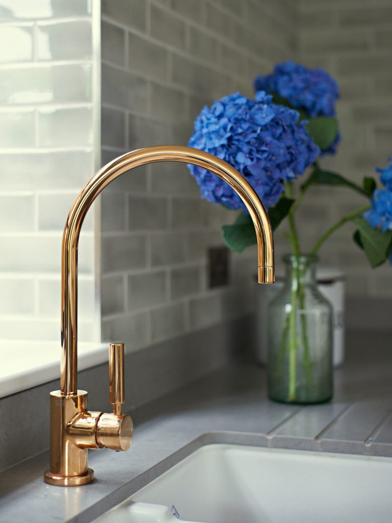 Traditional polished brass tap