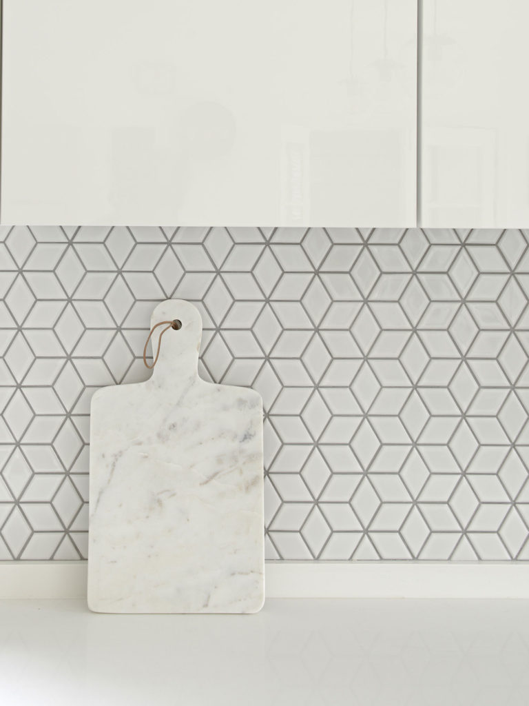 designer kitchen geometric wall covering