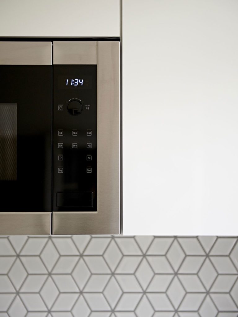 luxury kitchen built in microwave