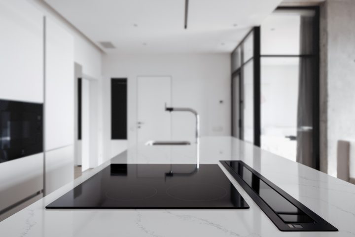 Close up of a glossy kitchen counter - Designer Kitchens